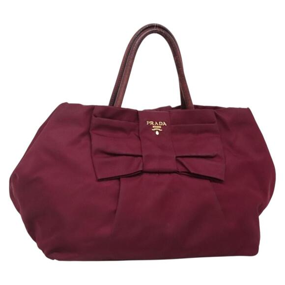 PRADA Hand Bag Nylon Purple Gold - Picture 1 of 12